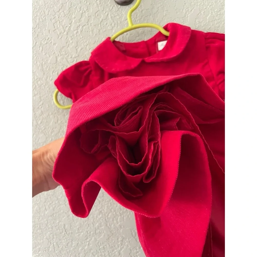 Ralph‎ Lauren Girls 6 Month Red Corduroy Collared Dress